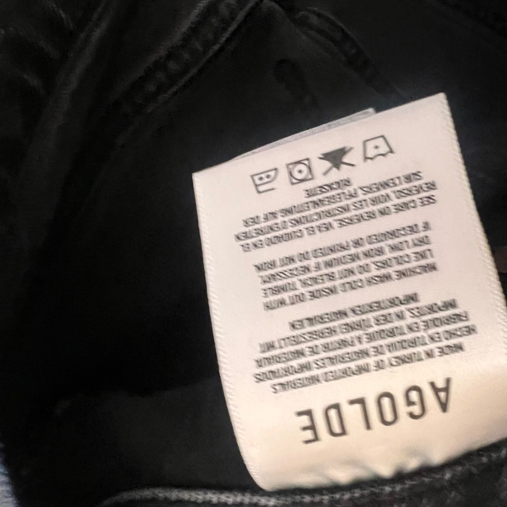 AGOLDE Los Angeles High Rise Stove Pipe Denim‎ Jeans Black Wash Size 29 - Picture 8 of 8